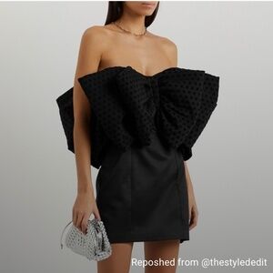 Rotate oversized-bow mini dress